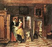 Pieter de Hooch At the Linen Closet oil painting